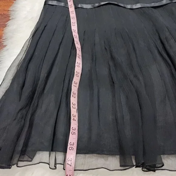 Laundry By Shelli Segal Whimsy Goth Twee Ribbon Waist Silk Dress Women's Size 2 - Picture 10 of 10